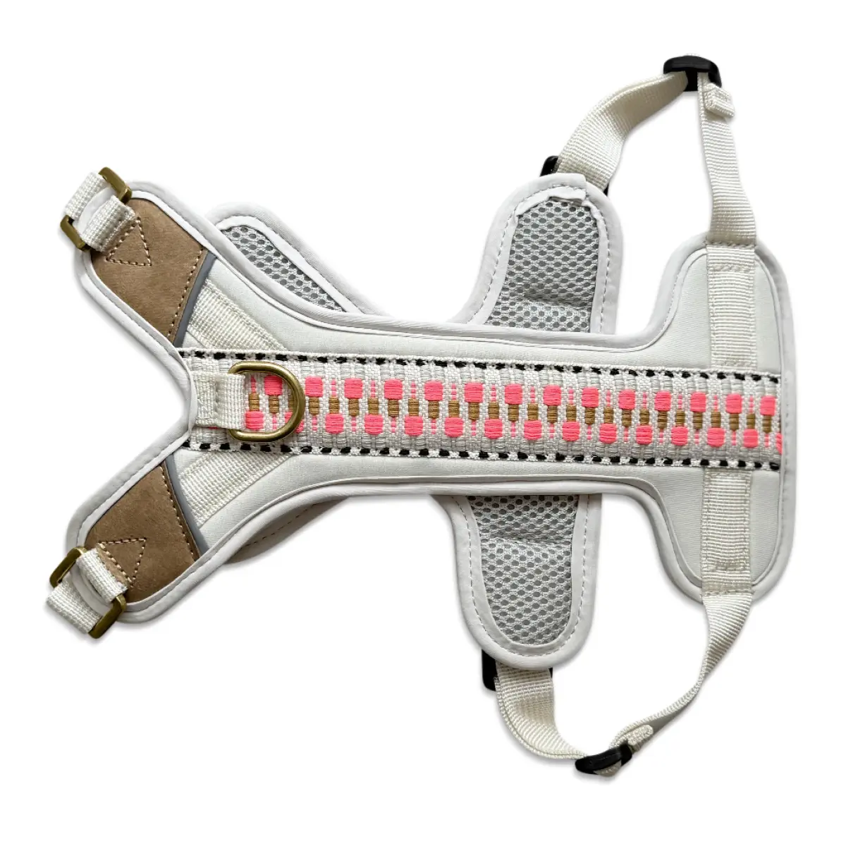 Premium padded dog harness - pink/beige - Image 7