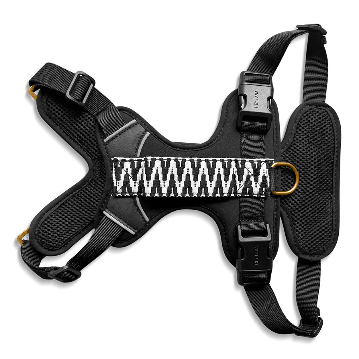 Premium Padded Dog Harness - Black/White - Image 2