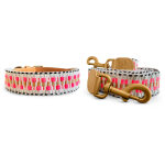 Très chic collection - Dog collar and lead set - Pink/beige