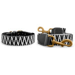 Très chic collection - Dog collar and lead set - black/white