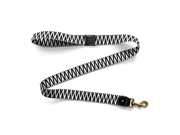 Short dog lead Tres Chic 1.20m in black/white