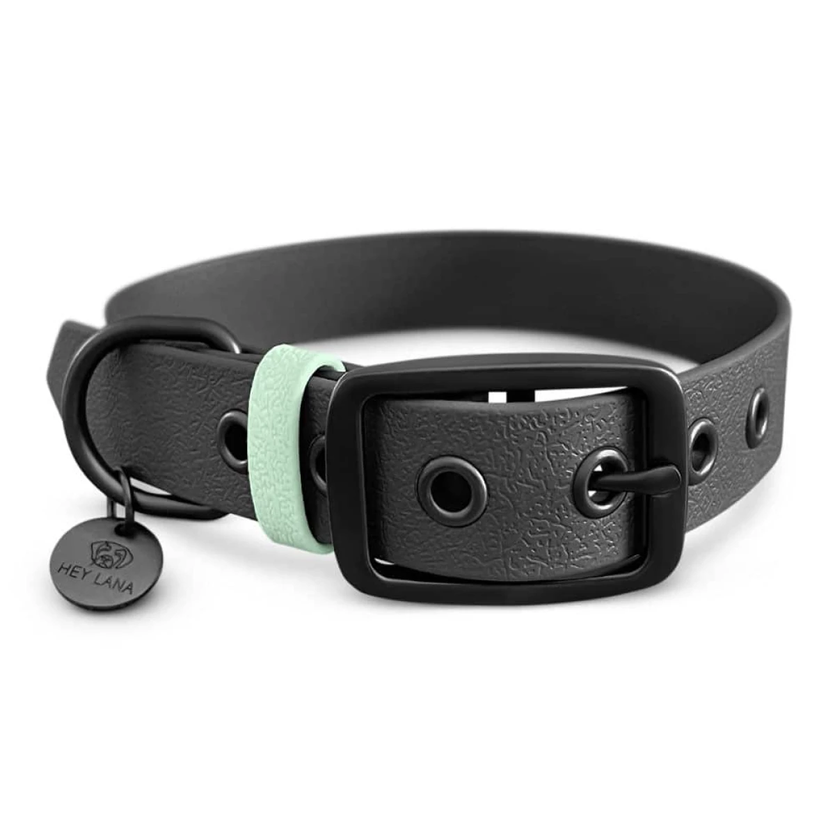 Hundehalsband Biothane Outdoor SPORT ist Wasserfest in Schwarz/Mint