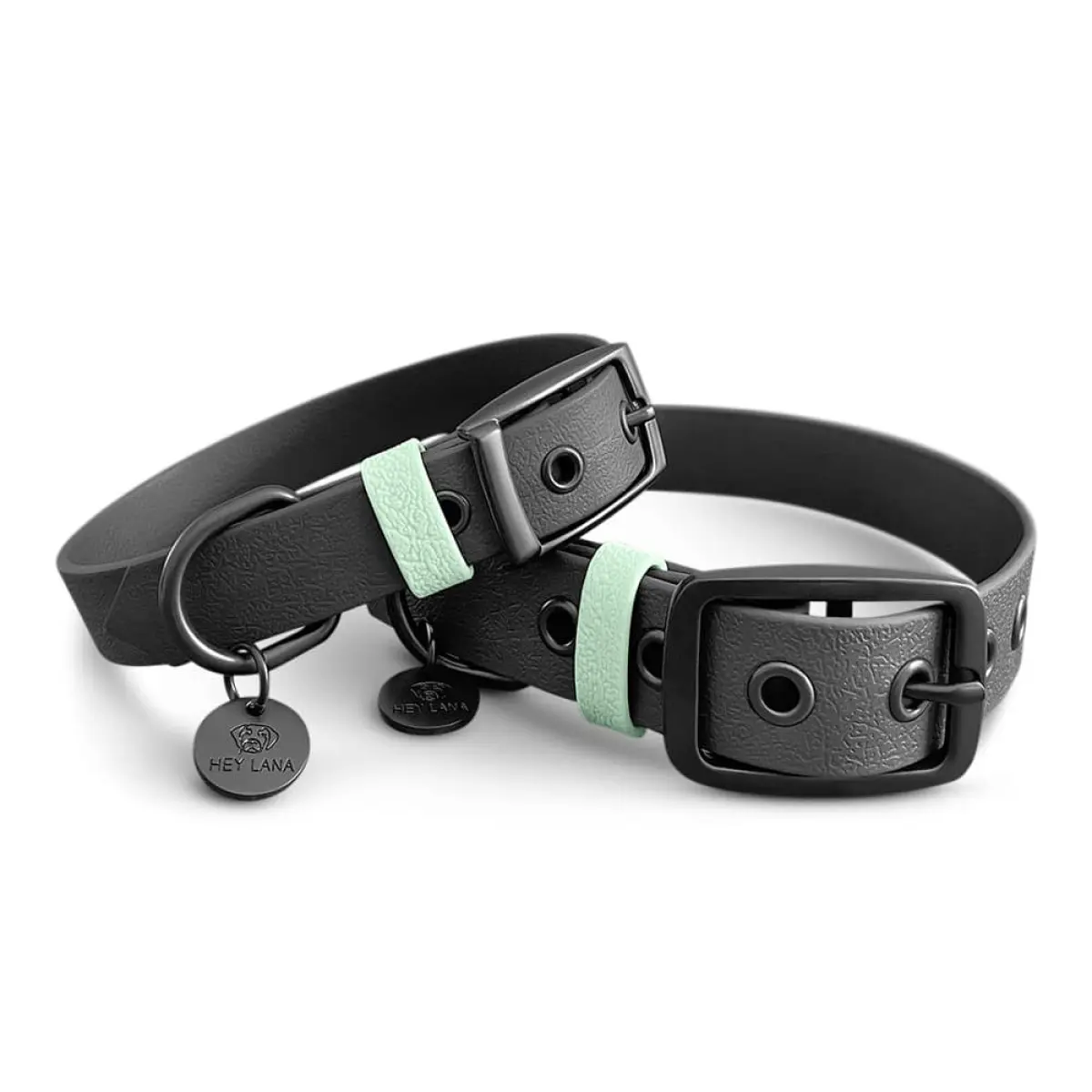 Hundehalsbänder Biothane Outdoor SPORT ist Wasserfest in Schwarz/Mint