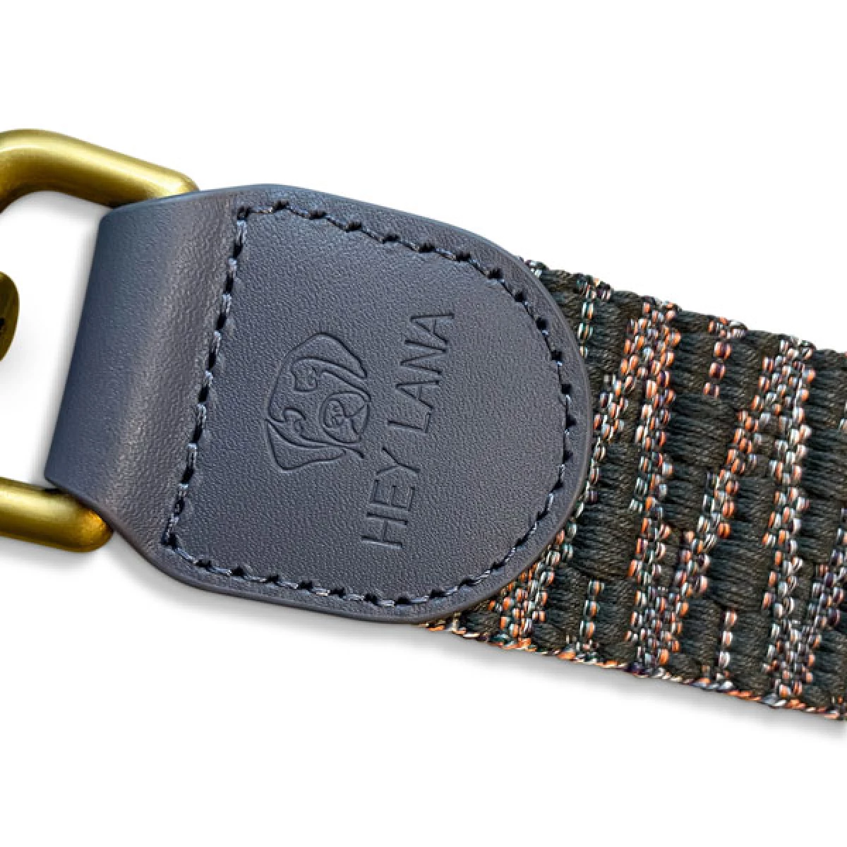 Premium leather dog lead is 3-way adjustable 2m in blue/grey Detail