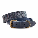 Tres Chic Kollektion Premium Hunde Halsband gepolstert in Blau/Grau