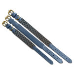 Tres Chic Kollektion Premium Hunde Halsband gepolstert in Blau/Grau alle Größen liegend
