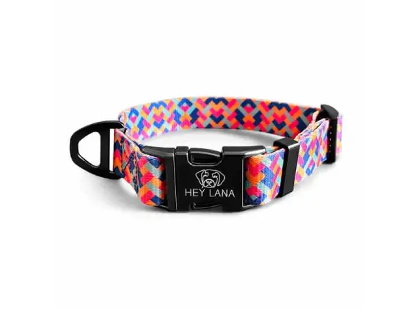 Kunterbunt Halsband in Pink/Türkis