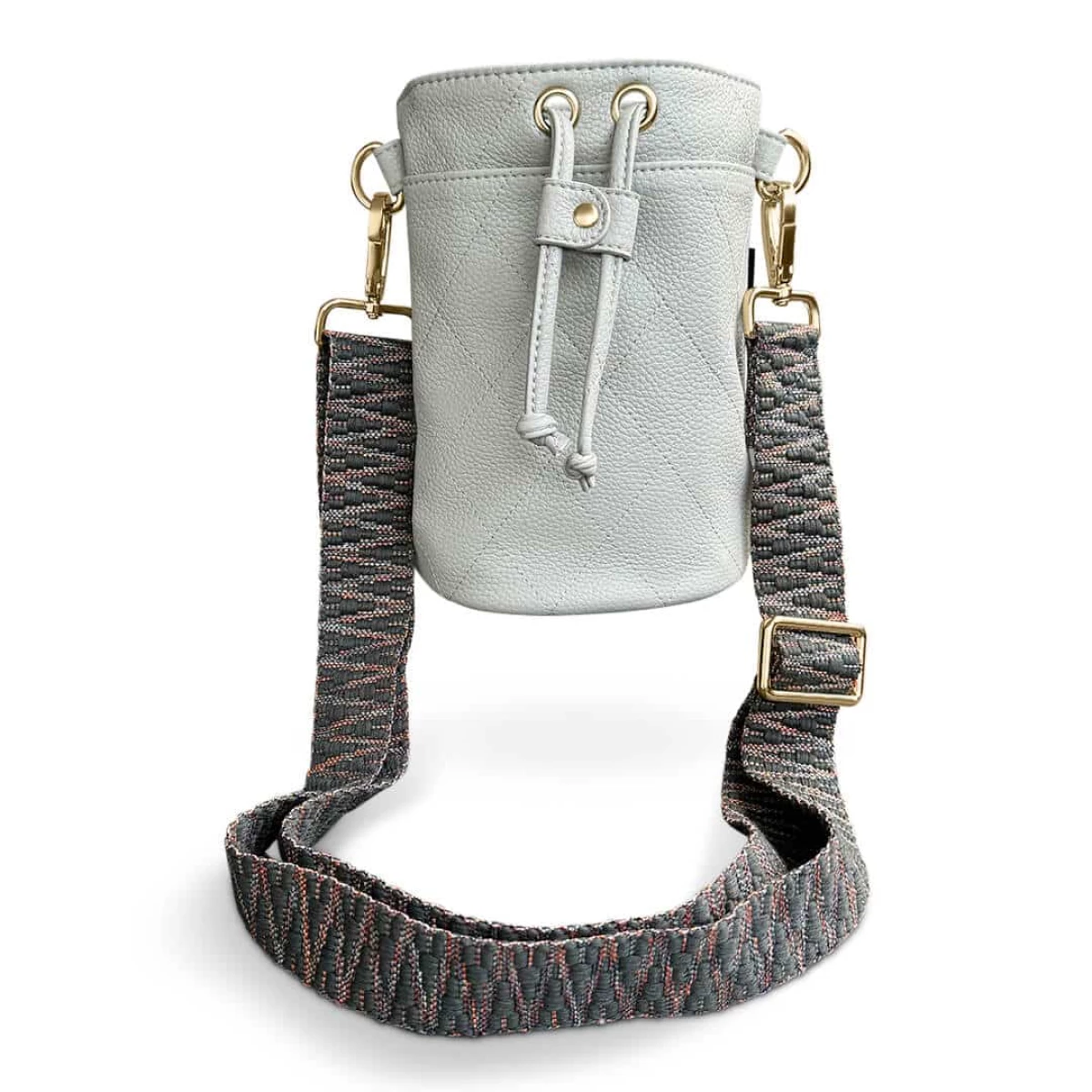 Hunde Premium Leckerlibeutel all in One in Grau mit Wechselgurt in Blau/Grau