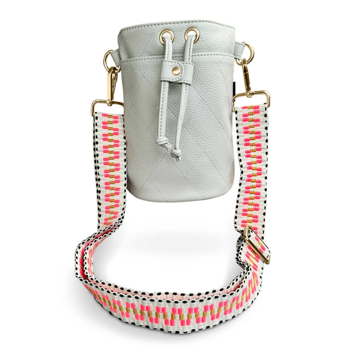 Hunde Premium Leckerlibeutel all in One in Grau mit Gurtband in Pink/Beige