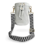 Hunde Premium Leckerlibeutel all in One in Grau mit Gurtband in Schwarz/Weiß