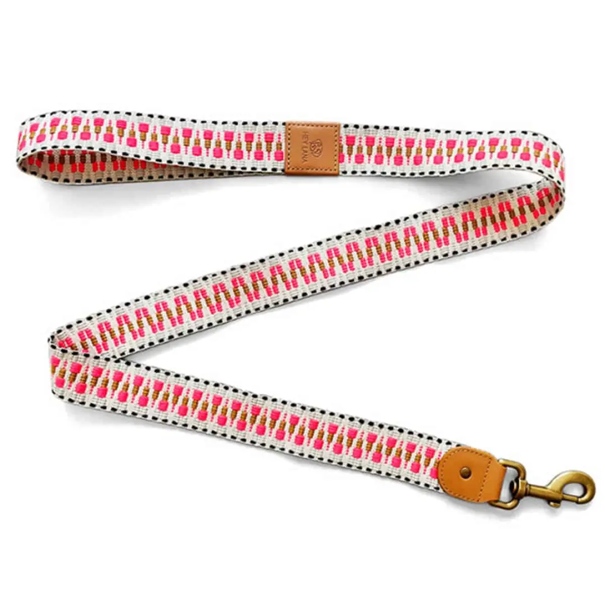 Kurze Hundeleine Tres Chic 1,20m in Pink/Beige