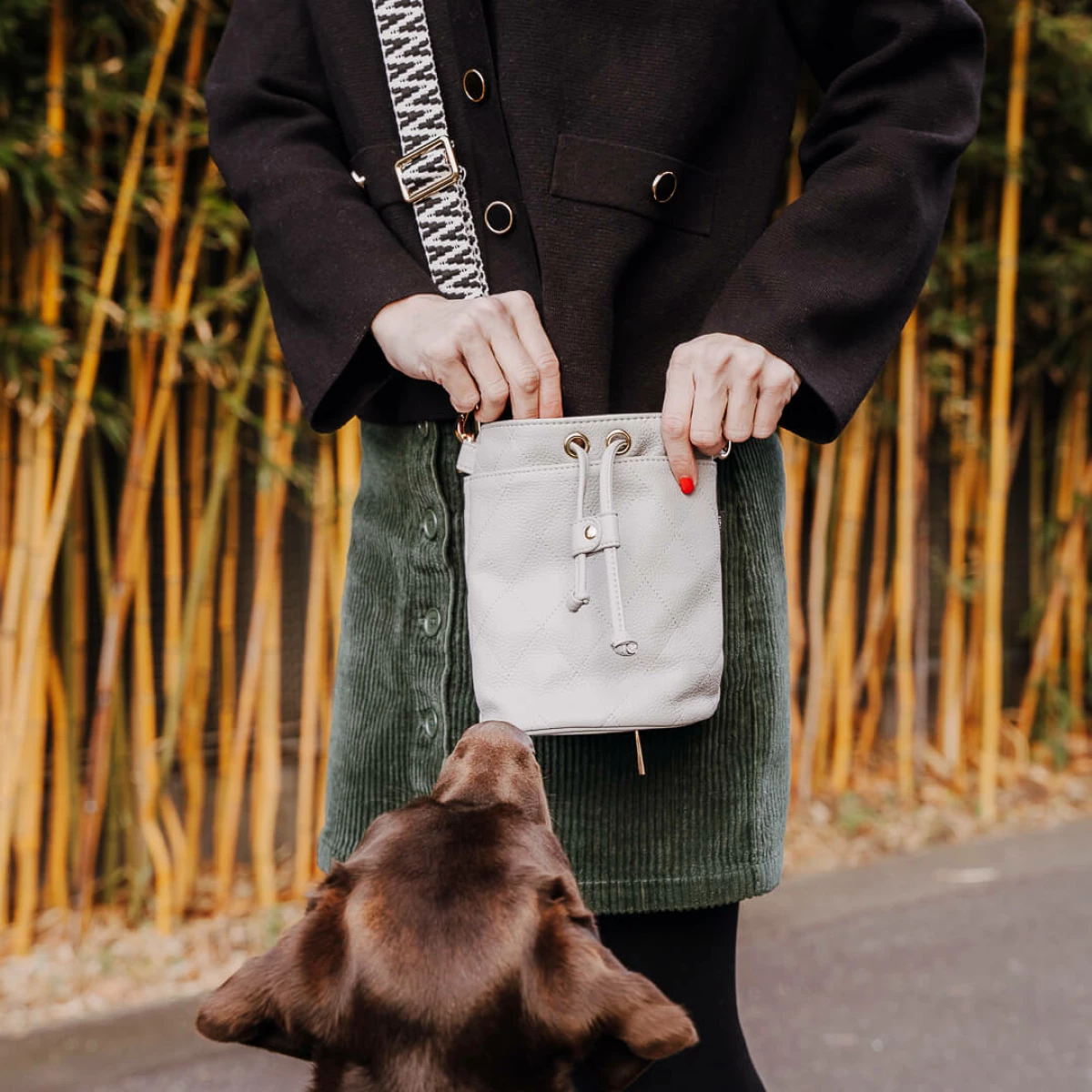 Wechselgurt für Hunde Leckerlitasche Tres Chic in Schwarz/Weiß