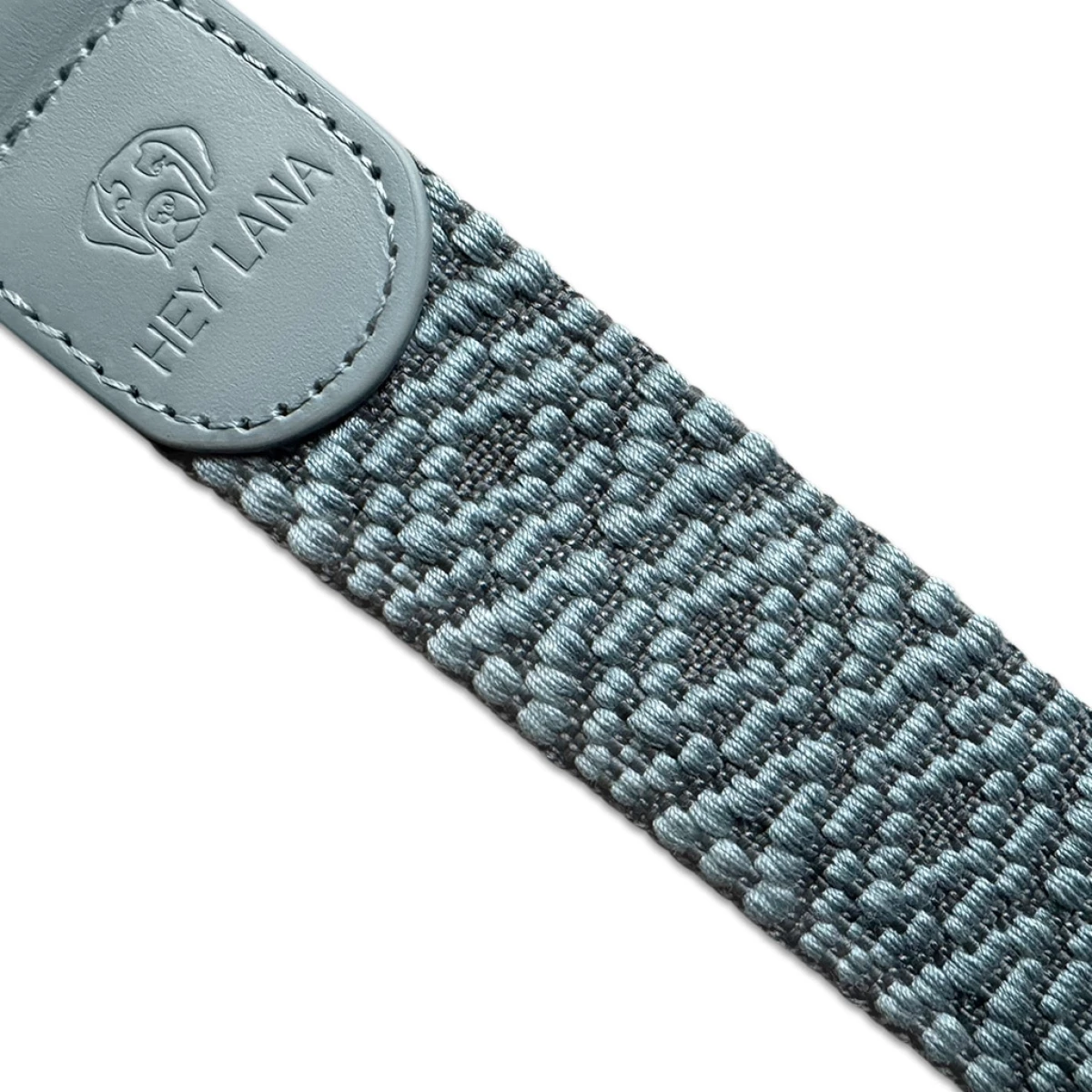 Leash anthracite ice blue detail leather and cotton