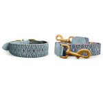 Kollektion Très chic - Set Hundehalsband und Leine - Anthrazit/Eisblau