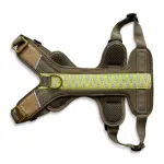 Premium padded dog harness - olive green/neon yellow - Image 6