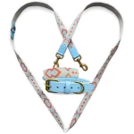 Kollektion Très chic - Set Hundehalsband und Leine - Coral/Blau