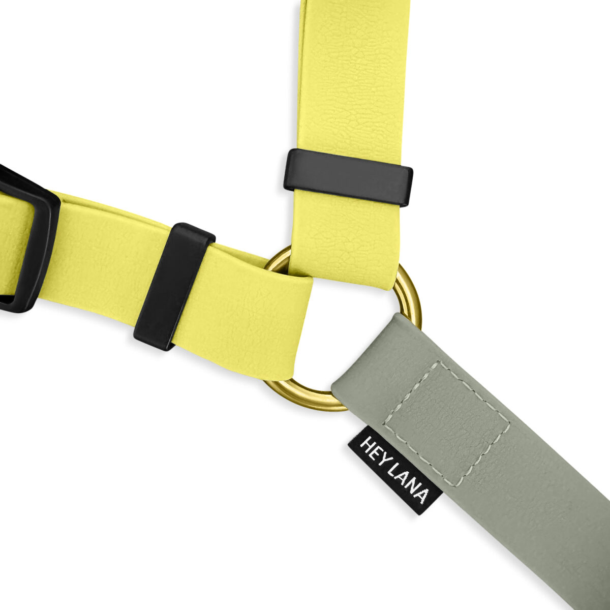 Lead harness - Outdoor FLEX - 5-way adjustable with handle - Lemon/Seagrass - Image 4