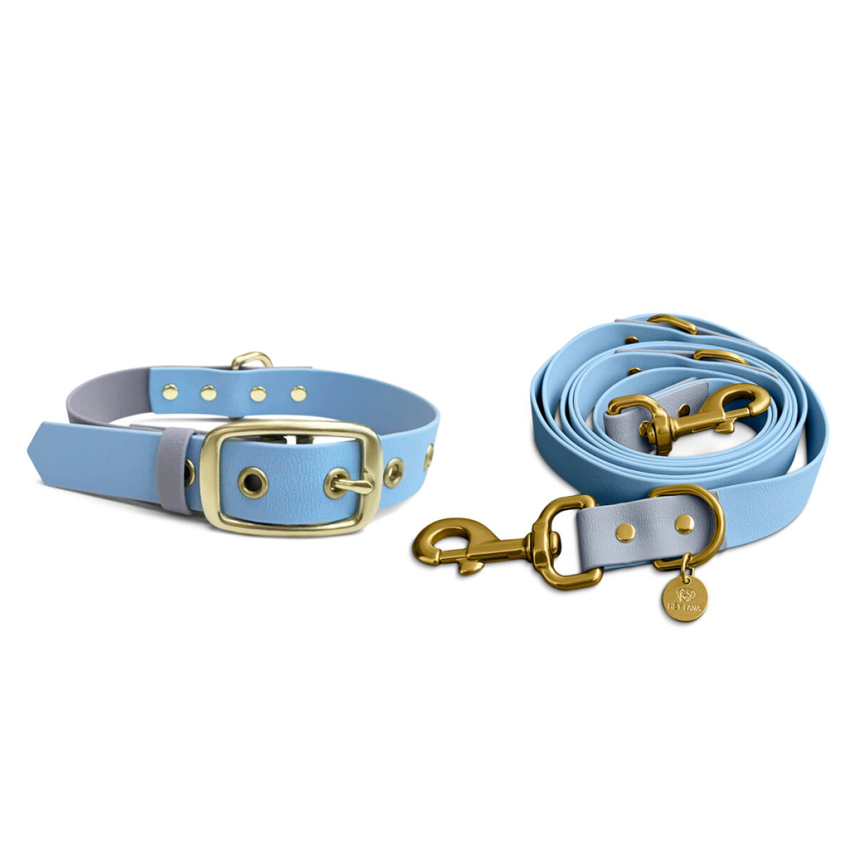 Outdoor Collection - Dog collar and lead set - Taupe/blue - Image 2