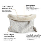 The Snuggle Cave – Premium Dog Blanket with Cave – Sand/Beige - Image 3